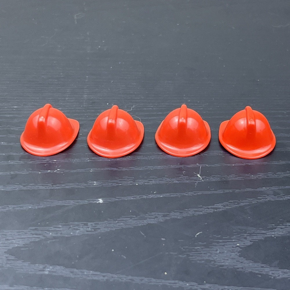 Playmobil Firefighter Red Helmets Lot of 4‎ Fire Rescue Replacement Accessories